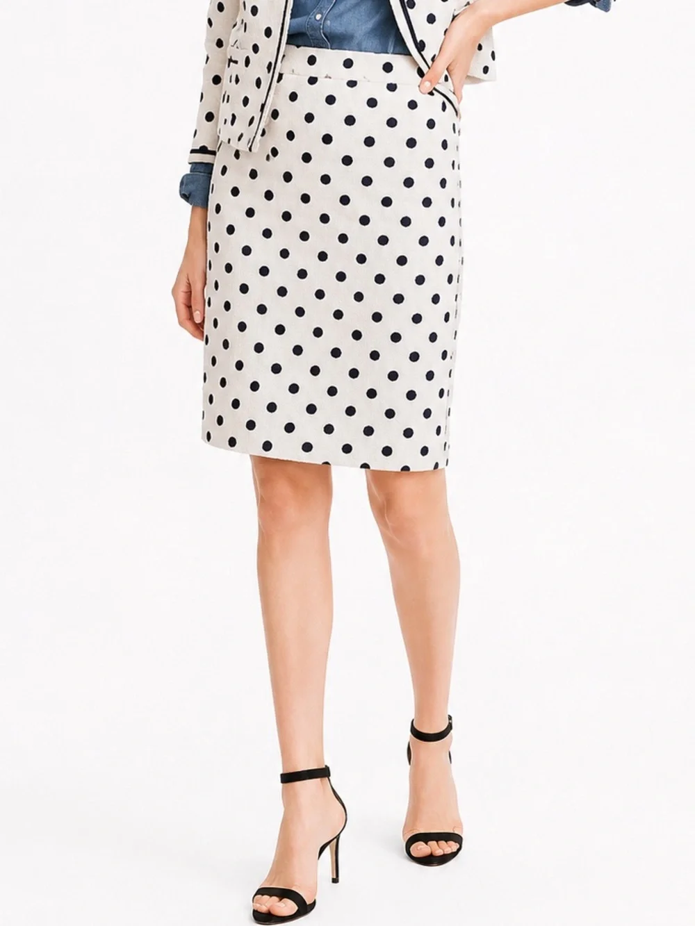 J. Crew Tweed Pencil Skirt - Polka Dot